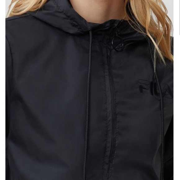 Fila Jackets & Blazers - Fila Black Cropped Windbreaker. Size small. With hood. Never worn